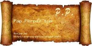 Pap Perpétua névjegykártya